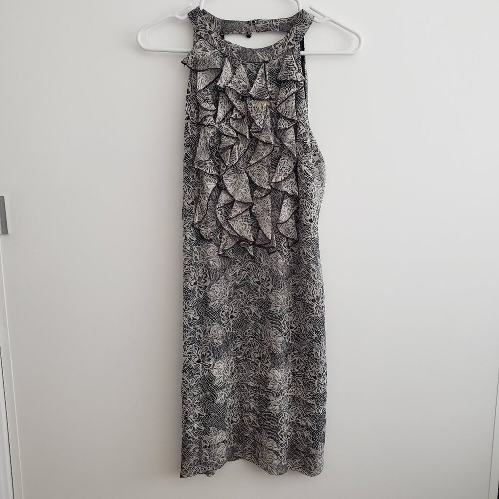 ECI New York Floral Print Ruffle Sheath Dress Size 6